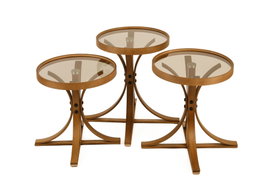 Hanah Home Palm 3 - Walnut Juego de Mesas Nido de 3 Piezas